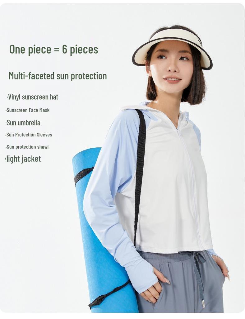 Женское пончо с защитой от солнца UPF 50+ - Дышащее, Черный козырек для защиты от УФ-лучей