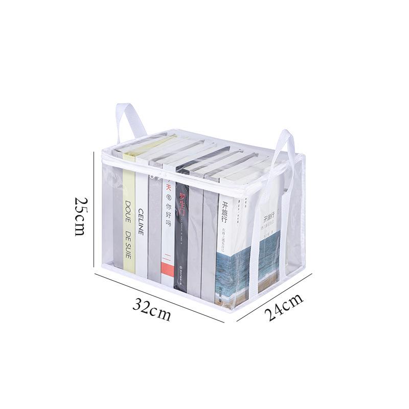 1/2Pcs Large Capacity Foldable Transparent Waterproof Storage Box for Student Dormitory Classroom Home Book Organizing