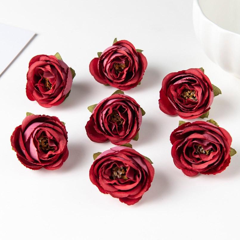 20/40pcs Artificial Flowers Silk Rose Colorful Room Home Garden Wedding Bridal Bouquet Garland Festival Gifts Box Fillers Decor