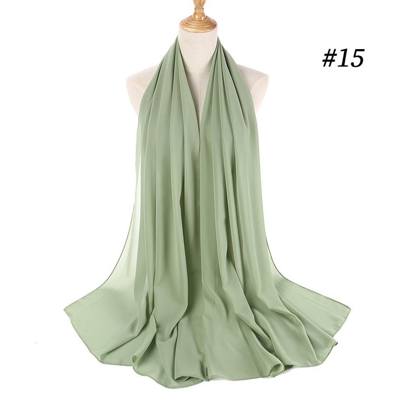 Мусульманский шифоновый шарф-хиджаб с пузырьками, женский однотонный мягкий длинный платок и накидка Жоржет, исламские платки на голову, женские хиджабы