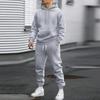 Мужской повседневный спортивный костюм из двух предметов, осень 2025: Однотонная свободная толстовка