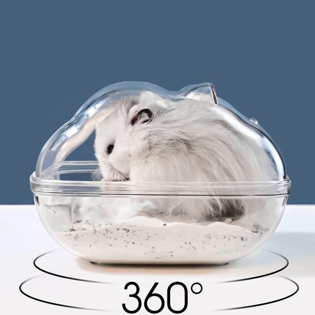 1pcs Hamster Transparent Bathroom Small Pet Sand Bath Cage Large Capacity Prevent Splash Bathing Shower Room Accessories