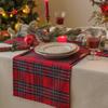 Tartan Table Runner for 6 Seater Dining Table (13x72 Inch) - Cotton Christmas Xmas Cloth