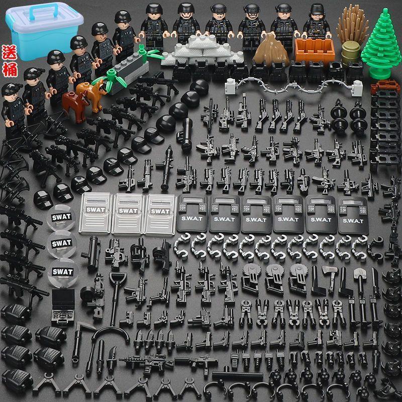 Compatible with Ghost SWAT Miniature Police Military Special Forces Boy Assembled Building Block Small