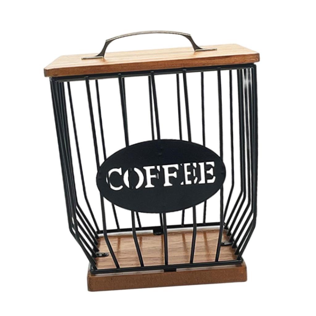 Coffee Pod Holder, Coffee Pod Basket Organizer Cup with Lid ,Metal Coffee
