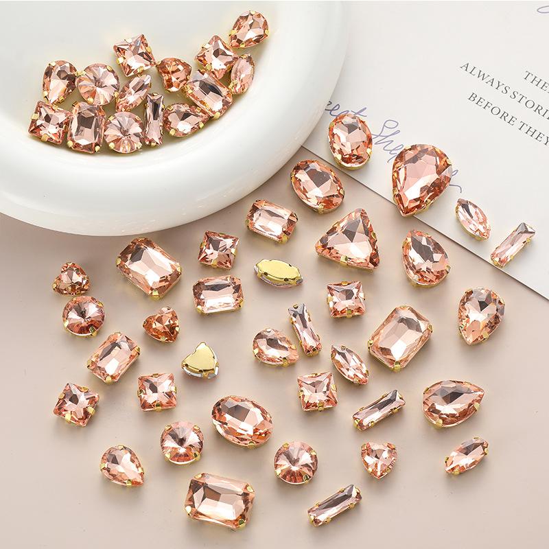 Поставка Стеклянная дрель-коготь, сшитая вручную, пряжка из алмазного кристалла, своими руками, свадебная одежда, аксессуары для волос, пряжка для обуви, аксессуары, смешанные 50 шт.