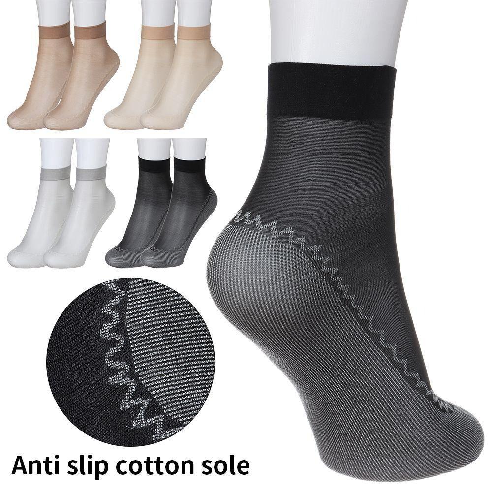 10 pairs Ultra-thin Elastic Women Ankle Socks Cotton Bottom Silk Socks Useful Ladies Summer Socks