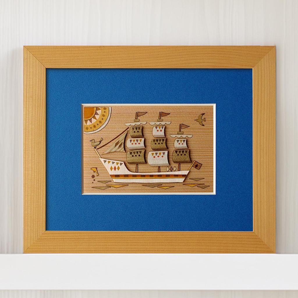 KINOWA "Парусник" Дерево-Бумага-Искусство Оригинальный Набор Ручной Работы Транспортное Средство Сделано в Японии