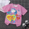 Trendy Cute Cartoon Print Tee Summer Casual Crew Neck Street Fashion Kids Short Sleeve Peppa Pig 3 14 Years