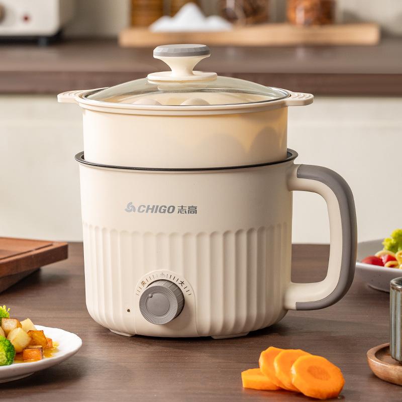Electric cooking pot Student dormitory Small electric hot pot integrated pot Steamer Household cooking pot Office convenience