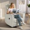 Electric Recliner with Reclining Function, Adjustable Backrest, Headrest, for Living Room, Cream White
