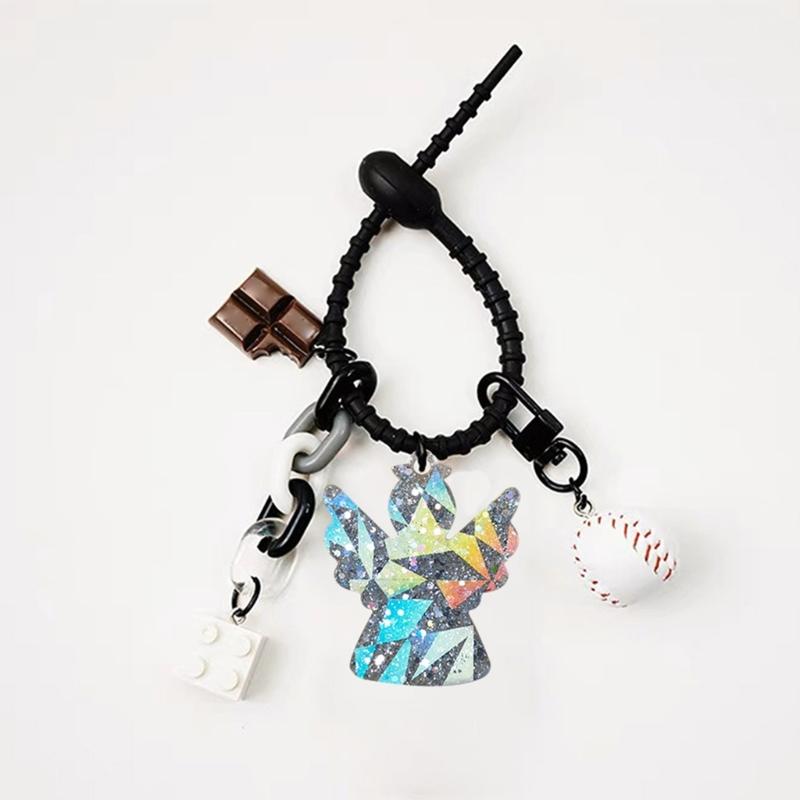 Combined Socks Holographic Light Shadow Ornaments Silicone Epoxy Keychain Mold DIY Pendant Jewelry for Valentines Gift