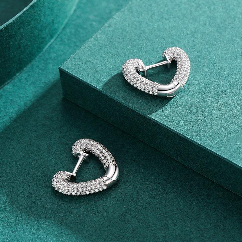 MODIAN Оригинальные роскошные серьги-кольца из стерлингового серебра 925 пробы с сердечками, великолепные модные серьги-кольца для женщин, ювелирные изделия, свадебный подарок