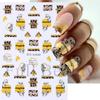 3D Fall Nail Stickers Gold Leaf Cotton Flowers Transfer Decals Nail Adhesive Sliders Manicure 2023 Autumn Decorations TRSTZ-SJ