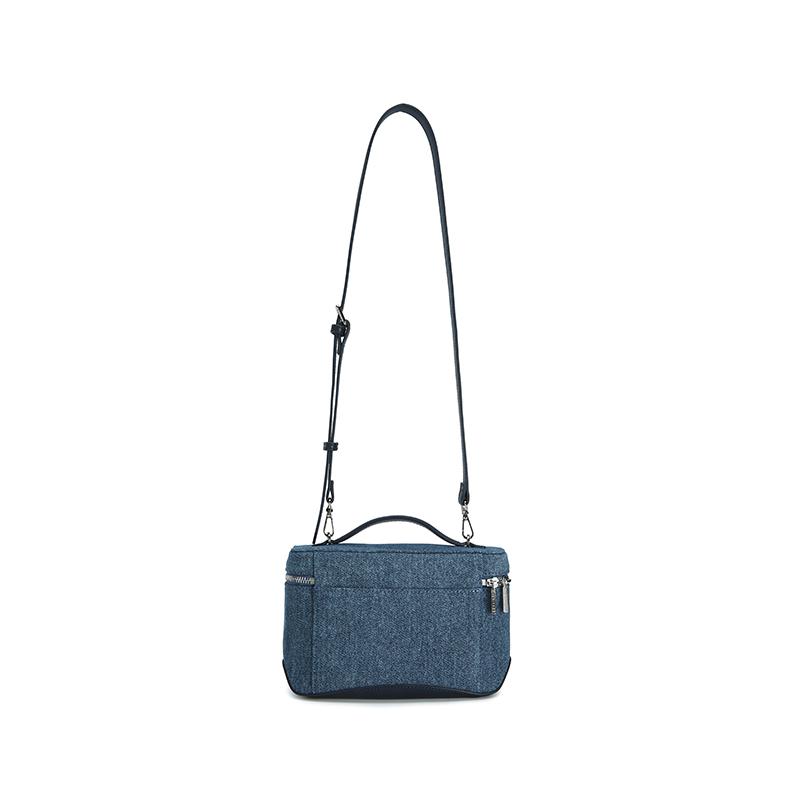 FILA Original Fashion Simple Classic Retro Casual Commuter Versatile Fabric Tote Bag Women bags Boundary-Blue F53W629162FDB