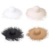 Fashionable Elegant Hat Straw Sun Hat Simple Floppy Sun Hat Seaside Travel for Outings Parties Beach Portable
