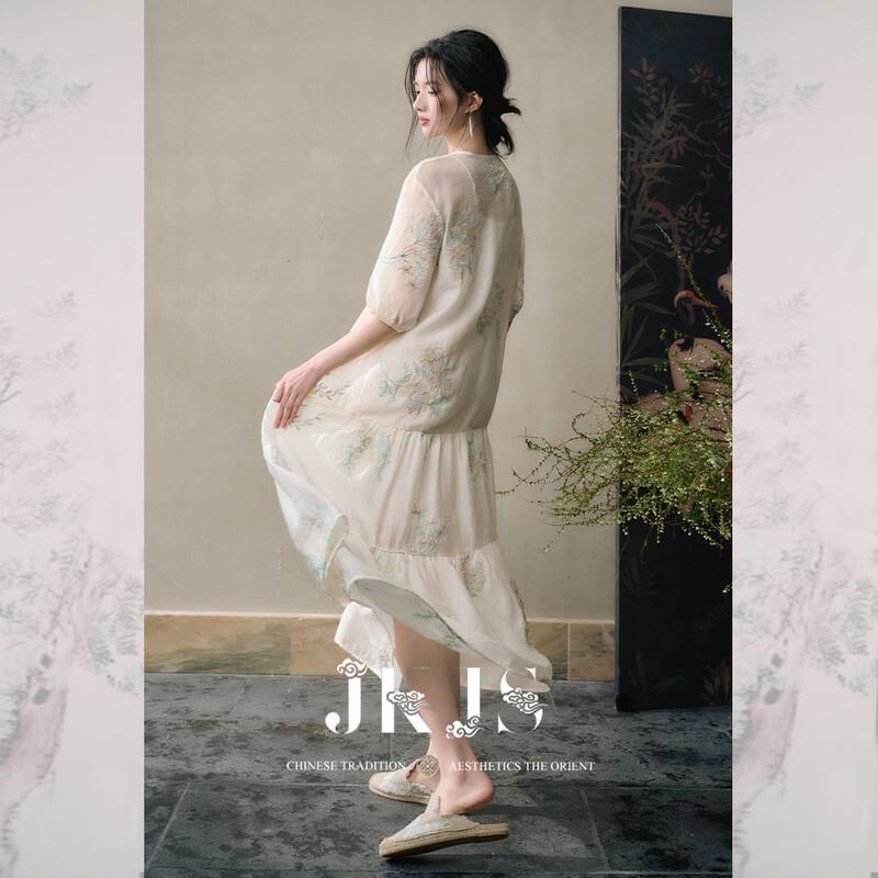 JK&JS 'A Dream of Splendor' New Chinese Style Embroidered Long Dress