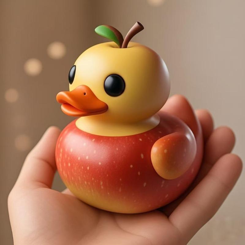 Новая Милая Фруктовая Утка Креативная Декоративная Фигурка из Смолы