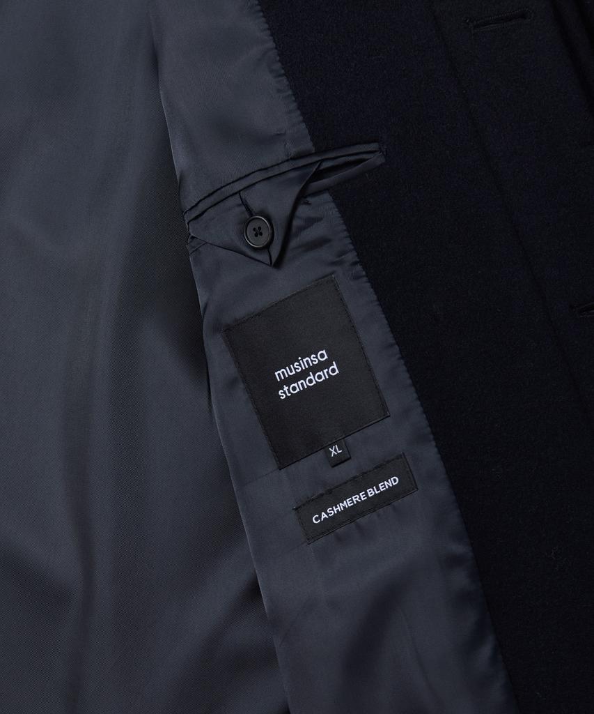 Musinsa Standard Cashmere Blend Oversized Minimal Balmacaan Coat [Navy]