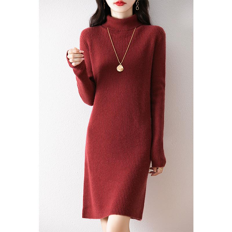 Женское кашемировое платье Qinghe кашемир 30% кашемир 70% шерсть осенне-зимняя кашемировая юбка мягкая и теплая