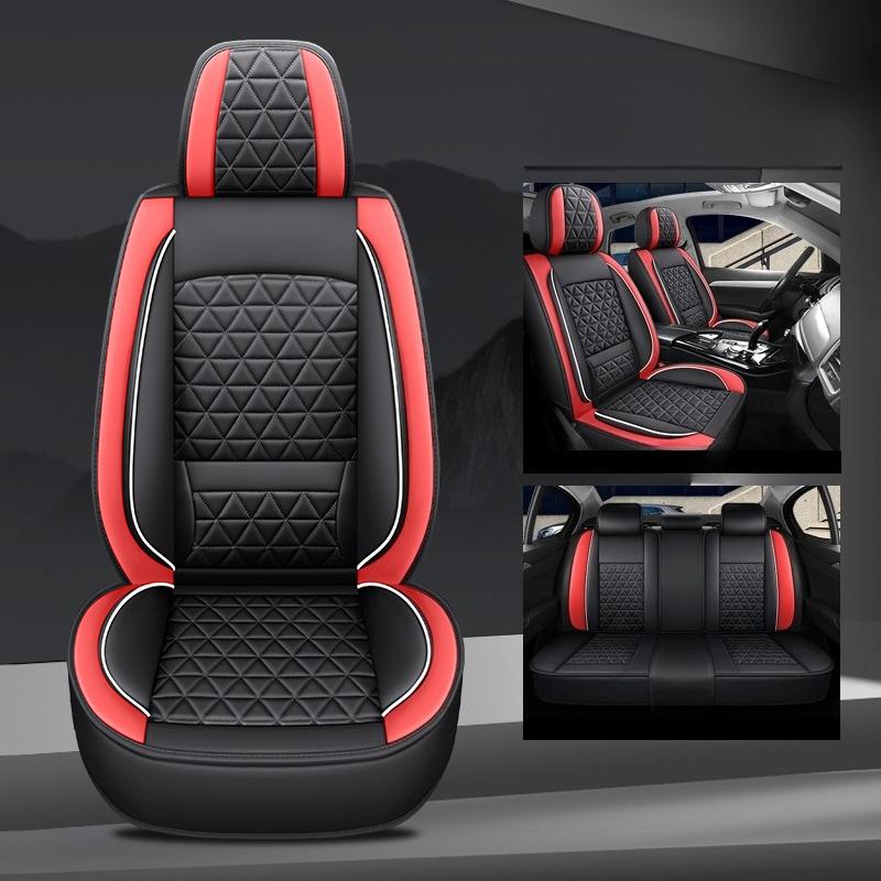 Комплект из 5 предметов, чехлы на сиденья автомобиля с поясничной поддержкой, мягкая премиальная ПУ кожа, универсальная посадка для большинства седанов и внедорожников