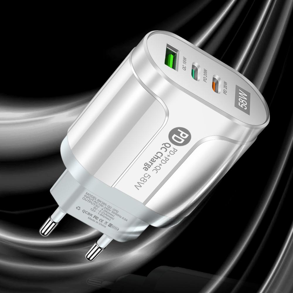 Двойное USB-зарядное устройство PD QC3.0 с быстрой зарядкой и сертификацией CE FCC для ЕС/США/Великобритании/Кореи/Австралии