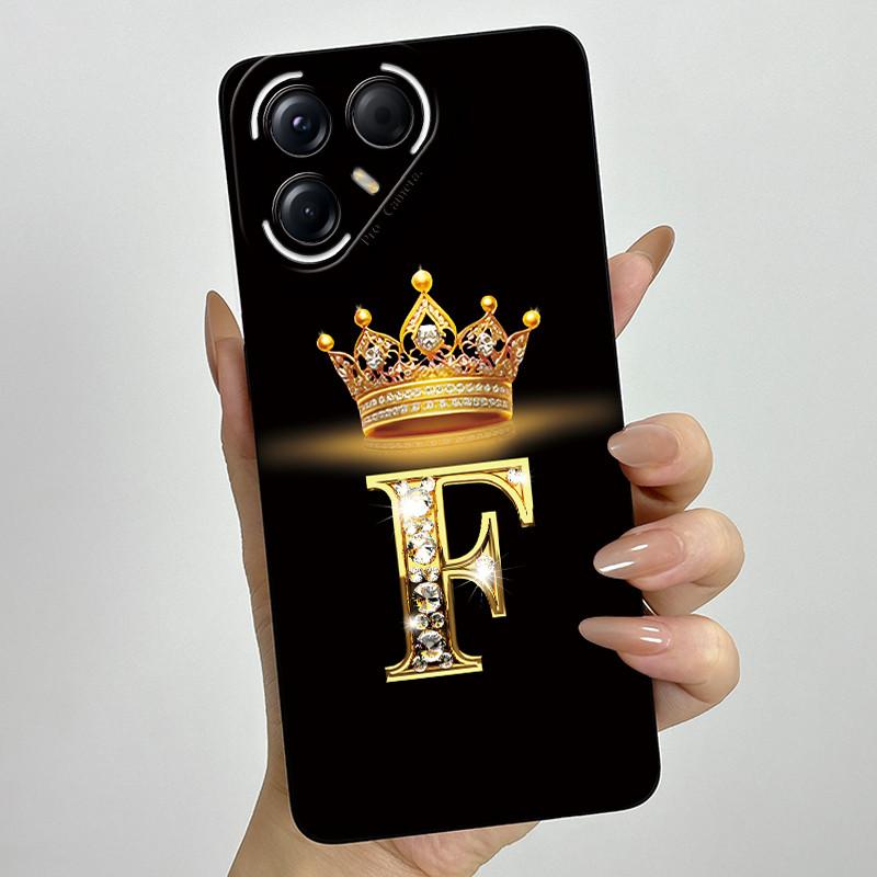Для Tecno Pova 7 Pro Ultra 5G Чехол Роскошная Корона Буква Силиконовый Мягкий Чехол для Телефона Для Tecno Pova7 Pro Ultra Ударопрочные Задние Крышки