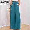Autumn and Winter Women's Wide-legged Trousers Elasticated Waistband Wide-legged High-waisted Long Pant