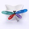Ослепительная брошь в виде насекомых-стрекоз, мультяшная акриловая брошь с кристаллами, универсальное пальто, аксессуары для одежды, корсаж