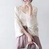 Loose Fit Cotton Embroidery Lace Cardigan Short Bat Sleeve Shawl 7 Split Sleeve Air Conditioner Sunscreen Cover Female Spring and Summer Clothes