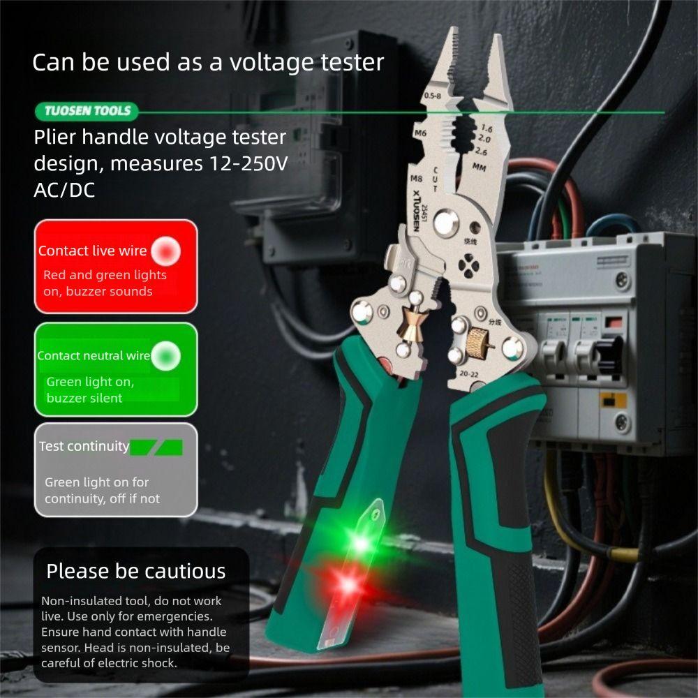 Складной тестер напряжения 10 в 1 функция Многофункциональный стриппер для проводов Использование электриком