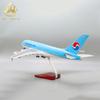 Модель самолета Airbus A380 Korean Air с колесами и огнями, модель гражданской авиации, подарок