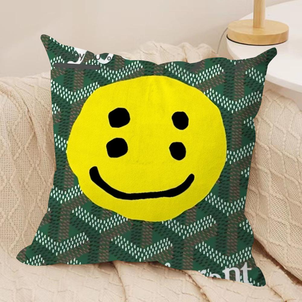 Роскошная Подушка-Чехол Smile CCpfm Мягкая Плюшевая Ткань Двусторонняя Печать Чехол на Подушку для Дивана для Всех Сезонов Декор Дома Подарок