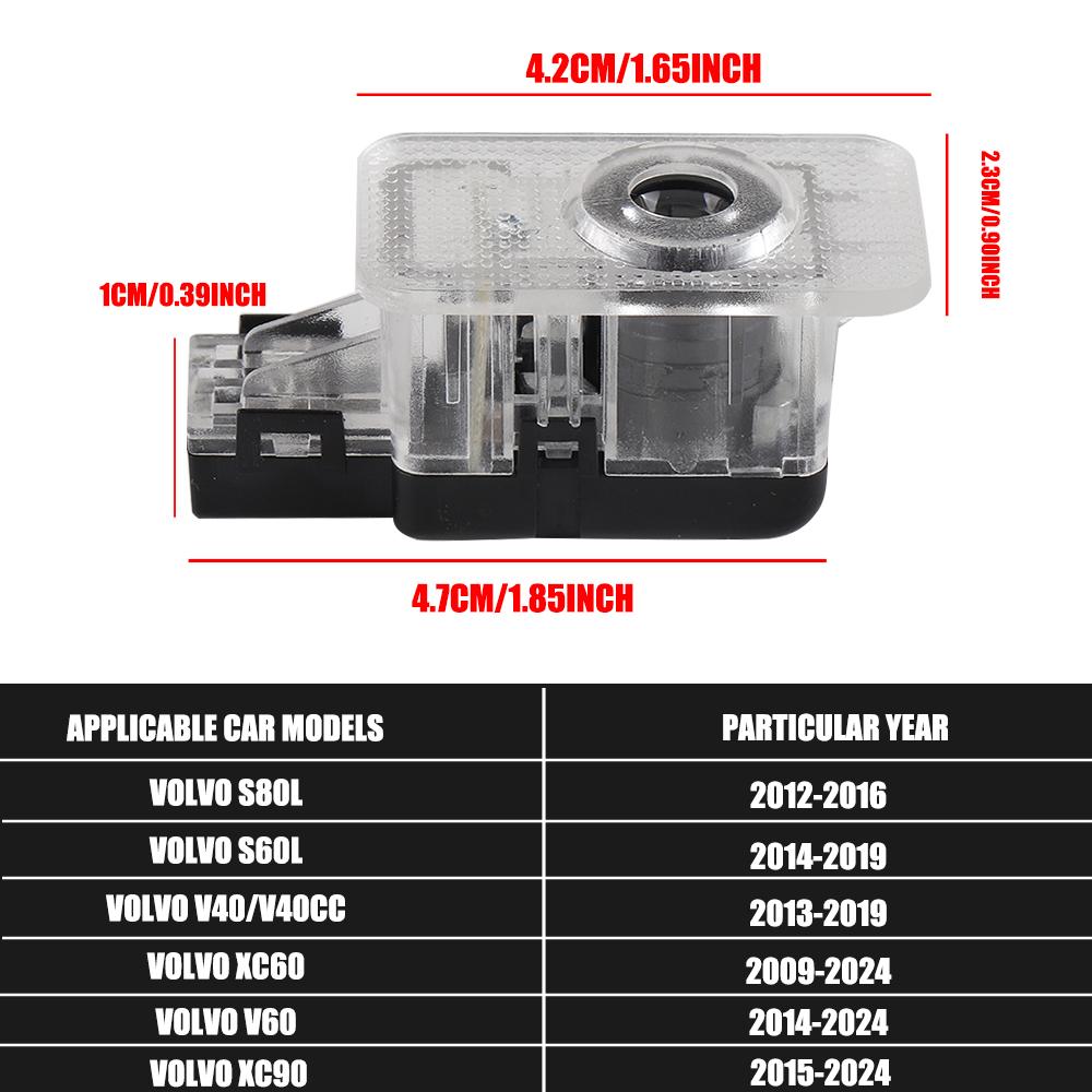 2 шт. Светодиодный проектор приветственного света, знак 'Ghost Light', декоративный аксессуар для Volvo RDESIGN XC60 V60 S60L V40 V40CC S80L XC90 2015-2024