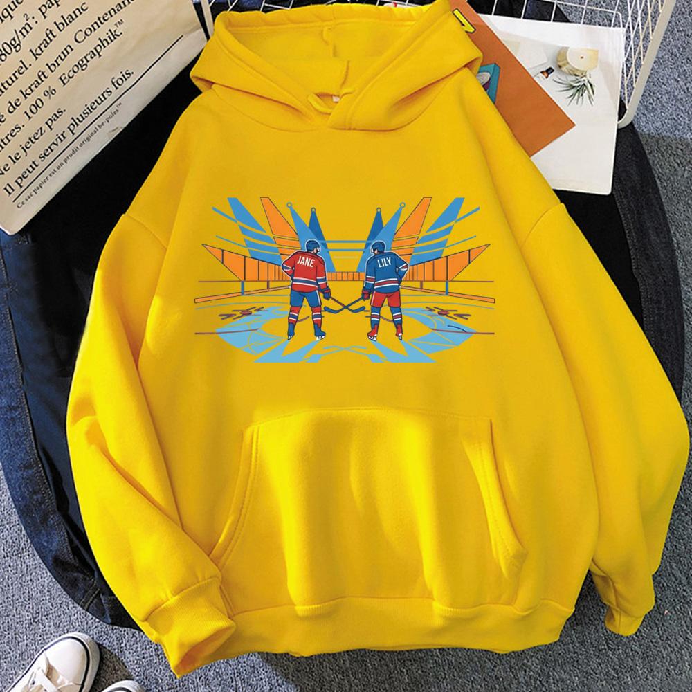 Худи для хоккея с подогревом Rivalry Jane & Lily Fan HOODIE В стиле манги Высококачественное для Осени/Зимы Свитшот с капюшоном на флисе