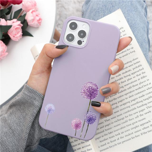 Чехол для телефона с цветком лаванды для Iphone Se3 2022 Se2 7 8plus X Xr Xs 11 12 13 14 Pro Max Mini 6 6s Plus противоударный мягкий чехол из ТПУ