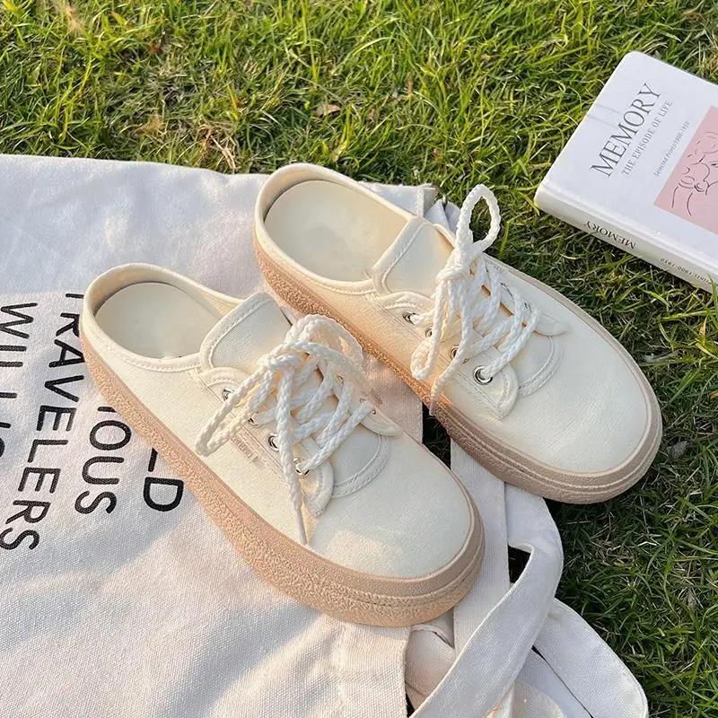 Обувь Мюли женские тапочки и сандалии женские Job Off White лето 2024 резиновые шлепанцы высокий каблук до 5 см с бантом круглый носок F