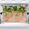 Flower Backdrop Curtain Floral 3D Wedding Birthday Party Background Props