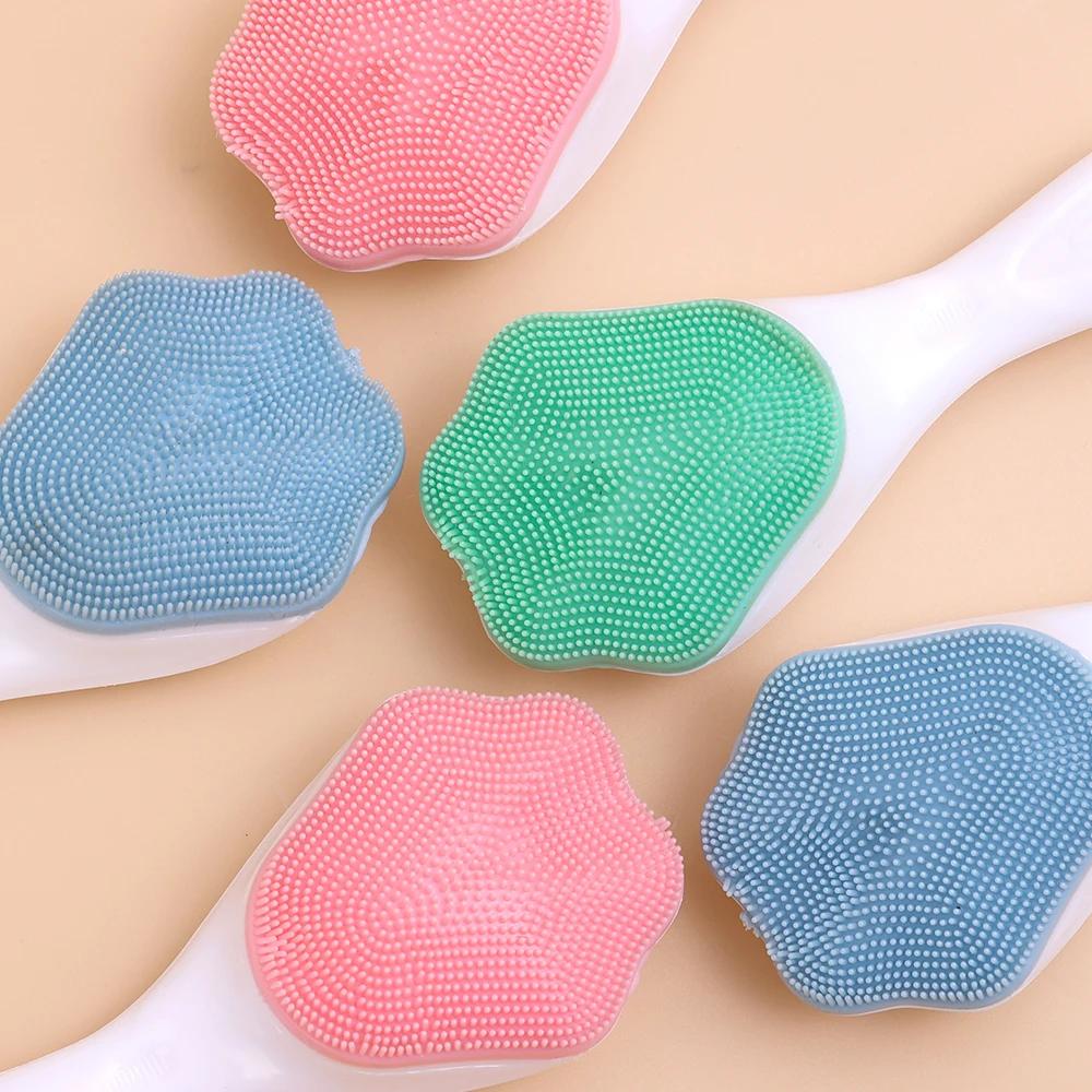 Soft Silicone Facial Cleansing Brush 2 In 1 Silicone Face Mask Brush & Face Scrubber For Exfoliating Massaging Remove Blackhead