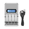 Type C Powereds 4 Slot AA 3A Battery Charger Fast Charging Slots with LCD Display for 1.2V NiMH NiCD AA 3A Batteries