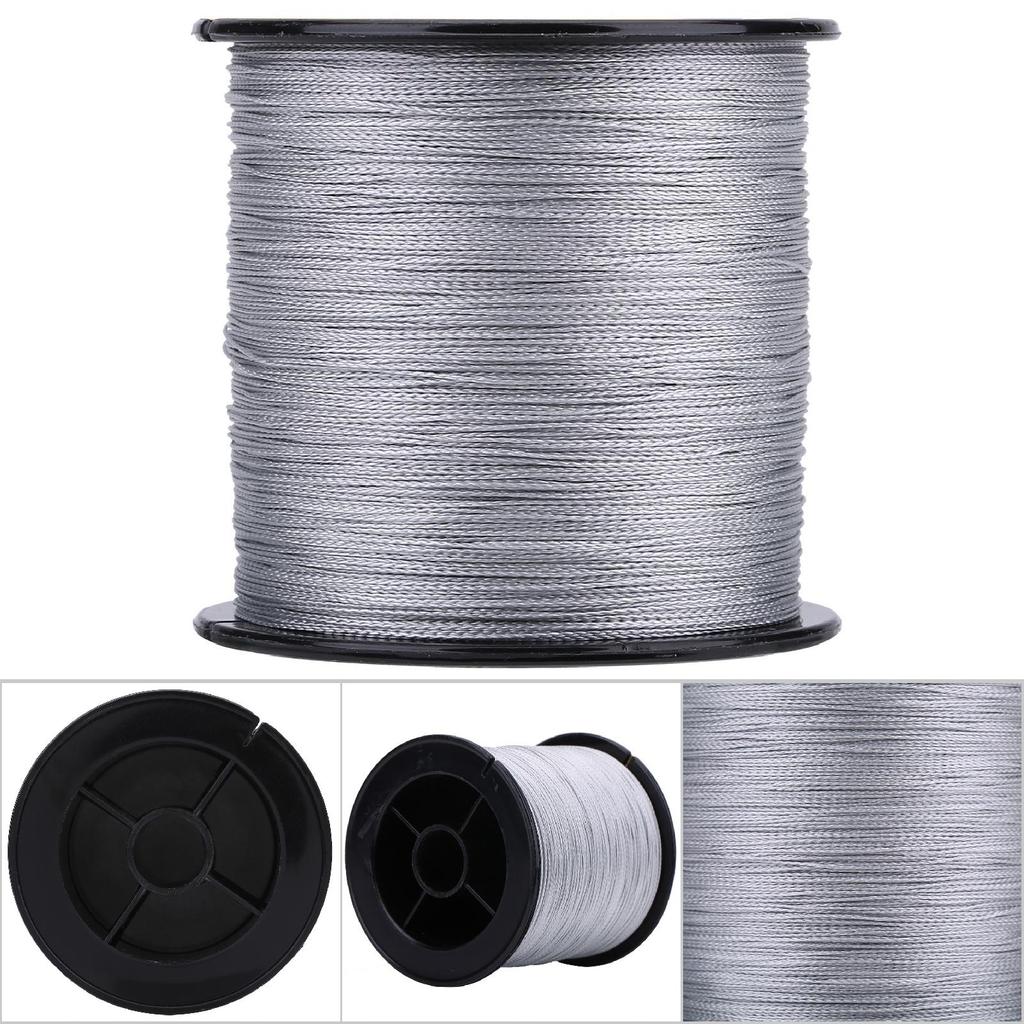 300m PE   4 Strands Super Strong Fishing Lines Multi filament Fish Rope Cord Grey (0.6)