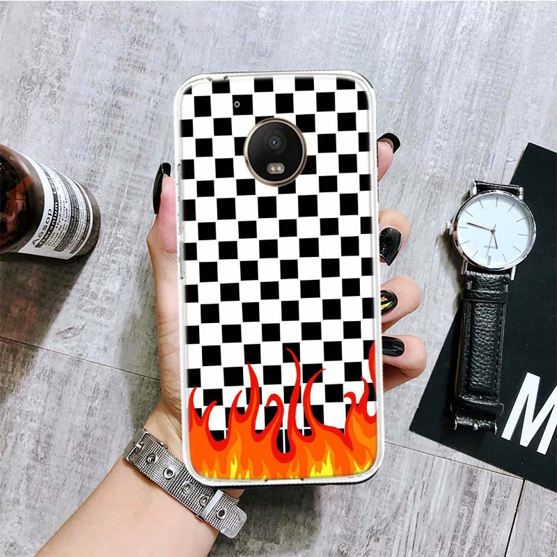 Чехол для телефона Blue Red Flame Fire для Motorola Moto G9 G8 G7 G6 G5 E6 E5 E4 Plus Play Power One Action Macro Coque Capa
