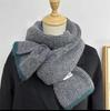 Шарф женский зимний однотонный шарф в японском стиле колледжа утолщенный теплый вязаный шерстяной шарф для пар мужской Tide