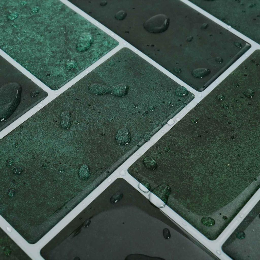 Herringbone Tile 10 pcs Dark Green 30 x 30 cm