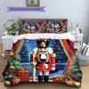 Nutcracker Soldier Print Christmas Duvet Cover 3-Piece Set — Soft and Comfortable Bedroom Bedding, Festive Home Decor