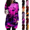 Women's Fashion Casual Long Sleeve Halloween Print Round Neck Double Pocket T-Shirt Top
