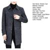 Men Woolen Coat Lapel Long Sleeve Single Breasted Mid-Length Overcoat with Pockets Casual Daily Wear