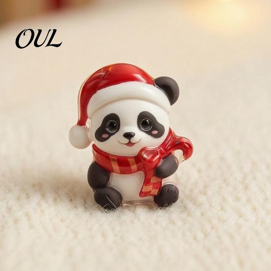 Christmas Party Supplies 2D Acrylic Cute Panda Ornaments Advent Calendar, 24 Days Countdown Gift Box Collectible Hanging Pendants for Holiday