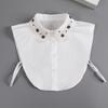 Korean Women's Shirt False Collars Autumn Rhinestone White Cotton Fake Collar Decoration Ladies Half-shirt Detachable Collars