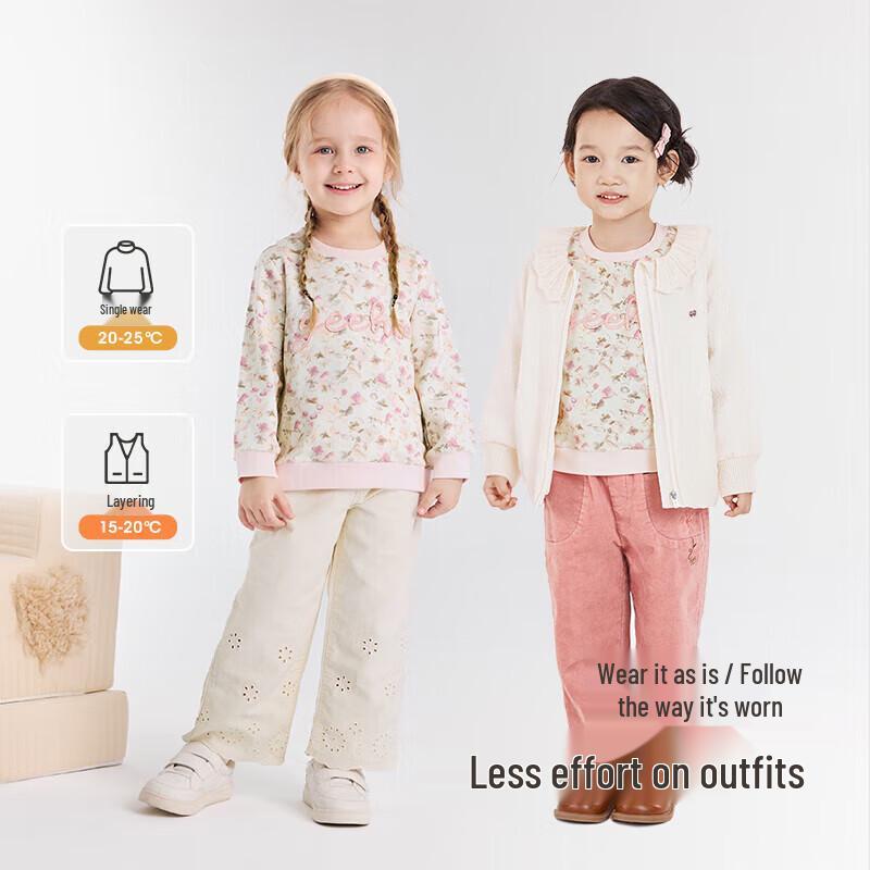 YEEHOO Girls' Floral Print Long Sleeve Sweatshirt